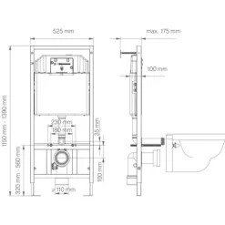 Belvit Trockenbau Vorwandelement Montageelement für Wand-WC mit Betätigungsplatte