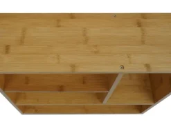 BERLINLODGE Wandregal HxBxT 50x50x15cm Hängeregal Schweberegal Regal mit 4 Fächern Bambus