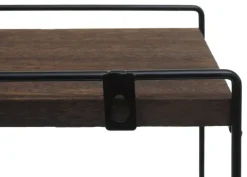 BERLINLODGE Wandregal HxBxT 50x35x17cm Massiv-Holz Metall Industrial 2 Regalböden Dunkelbraun Hängeregal Regal Küchenregal