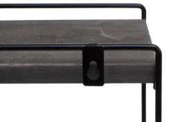 BERLINLODGE Wandregal HxBxT 50x35x17cm Massiv-Holz Metall Industrial 2 Regalböden Dunkelgrau Hängeregal Regal Küchenregal