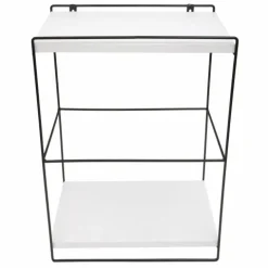 BERLINLODGE Wandregal HxBxT 50x35x17cm Massiv-Holz Metall Industrial 2 Regalböden Weiß Hängeregal Regal Küchenregal