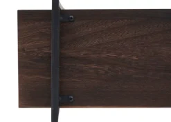 BERLINLODGE Wandregal HxBxT 60x60x18cm 3 Regalböden Massiv-Holz Industrial Dunkelbraun Hängeregal Schweberegal