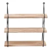 BERLINLODGE Wandregal HxBxT 40x40x13cm 3 Regalböden Metall Massiv-Holz Industrial Natur| Hängeregal Schweberegal Regal