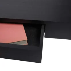 BERLINLODGE Wandregal HxBxT 8x80x25cm Schublade Massiv-Holz Schwarz| Schweberegal Wandboard Hängeregal Regal