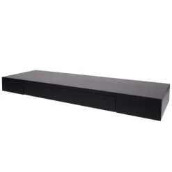 BERLINLODGE Wandregal HxBxT 8x80x25cm Schublade Massiv-Holz Schwarz| Schweberegal Wandboard Hängeregal Regal