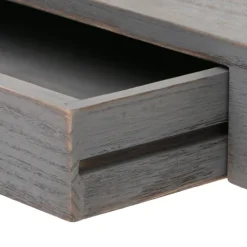BERLINLODGE Wandregal HxBxT 8x80x25cm Schweberegal Wandboard Hängeregal Regal Schublade Massiv-Holz Grau shabby