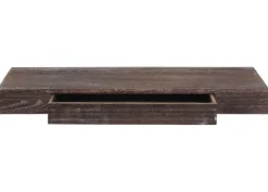 BERLINLODGE Wandregal HxBxT 8x80x25cm Schweberegal Wandboard Hängeregal Regal Schublade Massiv-Holz Braun shabby
