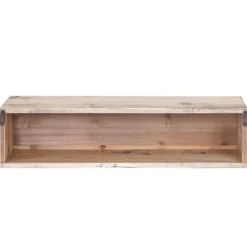 BERLINLODGE Wandregal HxBxT 65x16x13cm| Tanne Holz massiv Vintage Patchwork Hängeregal Regal