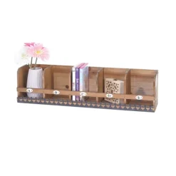 BERLINLODGE Wandregal HxBxT 71x18x16cm| Tanne Holz massiv Vintage Shabby-Look Hängeregal Regal