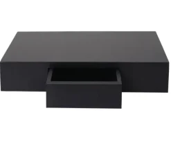 BERLINLODGE Wandregal Ilse HxBxT 8x40x25cm Regal Hängeregal mit Schublade 40cm Schwarz