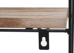 BERLINLODGE Wandregal rund HxBxT 45x45x11cm 4 Regalböden Metall Massiv-Holz Industrial Natur| Hängeregal Schweberegal Regal