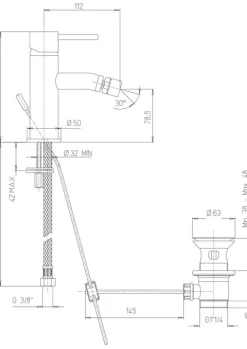 Bidet-Mischer mit Ablaufgarnitur in Chrom | Salice
