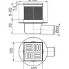 Bodenablauf Alca 105x105/50 horizontal Bauhöhe 79 mm APV1