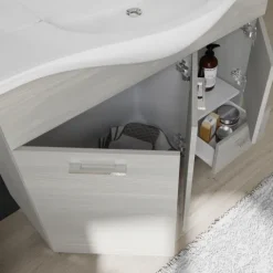 Bodenstehends Badmöbelset mit Beleuchtung und Hängeschrank, 106 cm | Rimini