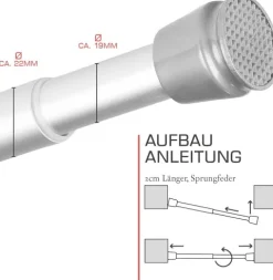 Bomoe Neptun Duschstange 115-200cm Aluminium