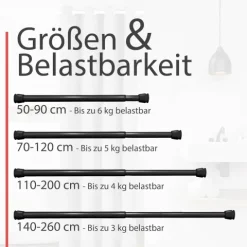 Bomoe Neptun Duschstange 140-260cm Schwarz