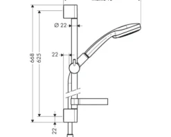 Brausegarnitur hansgrohe Croma 27772000 Brausestangenlänge 66,8 cm