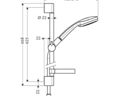 Brausegarnitur hansgrohe Croma 27772000 Brausestangenlänge 66,8 cm
