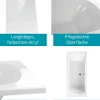 Calmwaters® Rechteck Badewanne Komplettset 180x80 cm mit Wannenträger & Ablaufgarnitur, Acrylwanne Modern Curved, Duowanne für 2, Set Badewanne komplett, Rechteckbadewanne 180 x 80, Weiß, 99000159
