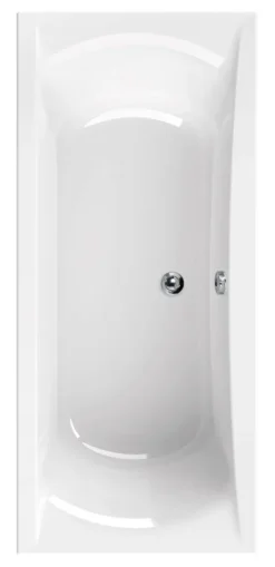 Calmwaters® Rechteck Badewanne Komplettset 180x80 cm mit Wannenträger & Ablaufgarnitur, Acrylwanne Modern Curved, Duowanne für 2, Set Badewanne komplett, Rechteckbadewanne 180 x 80, Weiß, 99000159