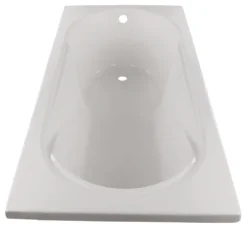 Calmwaters® Rechteck Badewannen-Set 180x80 cm mit Wannenfüßen & Ablaufgarnitur, Acrylwanne Modern Small 2 mit integriertem Duschbereich, Set Badewanne komplett, 180 x 80 cm, Weiß, 99000290