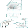 Calmwaters® Sechseck Badewanne Komplettset 190x90 cm, Made in EU, mit Wannenfüßen & Ablaufgarnitur, Acrylwanne Exclusive, Duowanne für 2, Set Badewanne komplett, 6 Eck Wanne 190 x 90, Weiß, 99000334