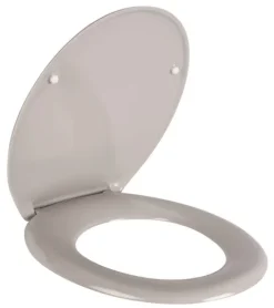 Calmwaters® Spülrandloses Wand WC im Set in Manhattan-Grau, Tiefspüler mit WC Sitz aus Urea-Duroplast mit Absenkautomatik, 99000191