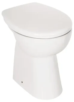 Calmwaters® Spülrandloses WC Komplettset Elements Wellness mit Toilettendeckel, erhöhtes Stand WC + 7 cm, abnehmbarer WC-Sitz mit Absenkautomatik & Schnellbefestigung, Tiefspüler, Weiß, 07AB3134