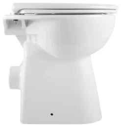 Calmwaters® Spülrandloses WC Komplettset Elements Wellness mit Toilettendeckel, erhöhtes Stand WC + 7 cm, abnehmbarer WC-Sitz mit Absenkautomatik & Schnellbefestigung, Tiefspüler, Weiß, 07AB3134