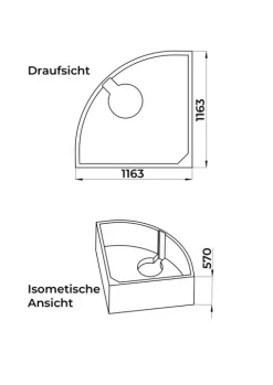 Calmwaters® Wannenträger 120 x 120 cm Modern Small 2, Passend für Eck-Badewanne 120x120 cm, Styroporträger, Schall- und wärmedämmend, Direkt verfliesbar, Badewannenträger in Weiß, 03AX2349
