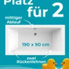 Calmwaters® Acryl Premium Badewanne Komplettset 190x90 cm - Made in EU - mit Wannenträger & Ablaufgarnitur - Duo-Badewanne 2 Personen, 99000013