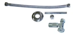 Calmwaters® Anschluss-Set für Spülkasten, Komplettset für rückseitigen Anschluss von Spülkästen, Wasserzulauf von hinten, Wandanschluss 1/2, Schlauchanschluss 3/8, Metall, Chrom, 30LC3185