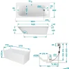 Calmwaters® Badewanne Komplettset 180x80 cm mit Wannenträger & Ablaufgarnitur, Set Acryl-Badewanne rechteckig, Original Rechteck Badewanne 180 x 80 cm, Weiß, 99000012