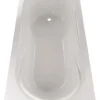 Calmwaters® Badewanne mit Dusche Komplettset 180x80 cm mit Wannenträger & Ablaufgarnitur, Acrylwanne Modern Small 2, Duschzone, Set Badewanne komplett 180 x 80, Duschbadewanne für 2 Weiß, 99000167