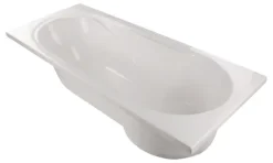 Calmwaters® Badewanne mit Dusche Komplettset 180x80 cm mit Wannenträger & Ablaufgarnitur, Acrylwanne Modern Small 2, Duschzone, Set Badewanne komplett 180 x 80, Duschbadewanne für 2 Weiß, 99000167