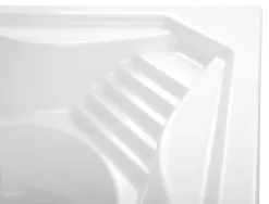 Calmwaters® Eckbadewanne Komplettset 150x150 cm mit Wannenträger, Acrylwanne Curved Wellness, Ab- & Überlaufgarnitur, Duowanne für 2, Sitzbadewanne, Set Sitz-Badewanne komplett, Weiß, 99000091