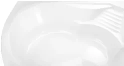 Calmwaters® Eckbadewanne 150x150 cm mit Sitz, Acrylwanne Curved Wellness, Duo-Badewanne für zwei Personen, Sitzbadewanne, Maße 150 x 150 cm, Eck-Badewanne in Weiß - 02SL3015