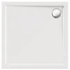 Calmwaters® Quadrat-Duschwanne Modern Select, eckige bodengleiche Brausewanne aus Acryl, 80 x 80 x 2,5 cm mit Ablaufloch in 90 mm, Duschtasse in Weiß, 01SL2983