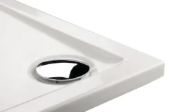Calmwaters® Quadrat-Duschwanne Modern Select, eckige bodengleiche Brausewanne aus Acryl, 80 x 80 x 2,5 cm mit Ablaufloch in 90 mm, Duschtasse in Weiß, 01SL2983