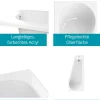 Calmwaters® Raumsparende Eckbadewanne 160x70 cm, Acrylwanne Essential Small, platzsparende Badewanne in linker Ausführung, Maße 160 x 70 cm, Eck-Badewanne in Weiß, 02SL3328