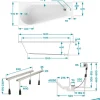 Calmwaters® Raumsparende Eckbadewanne 160x70 cm Essential Small, Made in EU, 3in1 Acryl-Badewanne mit Wannenfüßen & Ablaufgarnitur, platzsparende Badewanne rechte Ausführung, 160 x 70 cm, Weiß, 99000326