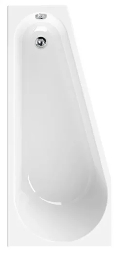 Calmwaters® Raumsparende Eckbadewanne 160x70 cm, Set mit Acrylwanne Essential Small, Wannenträger, Ab- und Überlaufgarnitur, platzsparende Badewanne rechter Ausführung, 160 x 70 cm, Weiß, 99000328