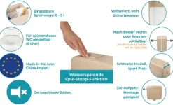 Calmwaters® Spülkasten Beige mit Spül-Stopp-Funktion, 6-9 Liter Spülmenge, Aufputzspülkasten WC schmal, flacher Spülkasten Elements, Aufputz-Montage, Start-Stopp-Taste, Beige-Bahamabeige, 29HB2716