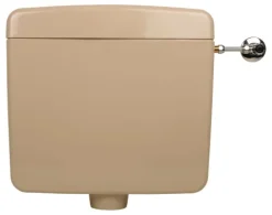 Calmwaters® Spülkasten Beige mit Spül-Stopp-Funktion, 6-9 Liter Spülmenge, Aufputzspülkasten WC schmal, flacher Spülkasten Elements, Aufputz-Montage, Start-Stopp-Taste, Beige-Bahamabeige, 29HB2716