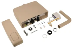Calmwaters® Spülkasten Beige mit Spül-Stopp-Funktion, 6-9 Liter Spülmenge, Aufputzspülkasten WC schmal, flacher Spülkasten Elements, Aufputz-Montage, Start-Stopp-Taste, Beige-Bahamabeige, 29HB2716
