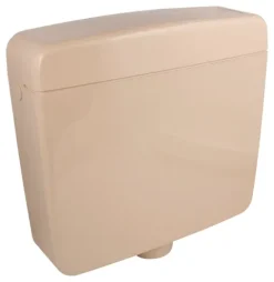 Calmwaters® Spülkasten Beige mit Spül-Stopp-Funktion, 6-9 Liter Spülmenge, Aufputzspülkasten WC schmal, flacher Spülkasten Elements, Aufputz-Montage, Start-Stopp-Taste, Beige-Bahamabeige, 29HB2716