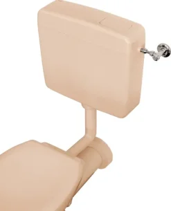 Calmwaters® Spülkasten Beige mit Spül-Stopp-Funktion, 6-9 Liter Spülmenge, Aufputzspülkasten WC schmal, flacher Spülkasten Elements, Aufputz-Montage, Start-Stopp-Taste, Beige-Bahamabeige, 29HB2716