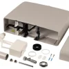 Calmwaters® Spülkasten Grau mit Spül-Stopp-Funktion, 6-9 Liter Spülmenge, Aufputzspülkasten WC schmal, flacher Spülkasten Elements, Aufputz-Montage, Start-Stopp-Taste, Manhattan-Grau, 29HB2717