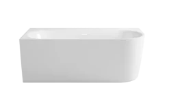Calmwaters Vorwand-Badewanne 160x75 cm Komplettset Seamless Comfort, fugenloses Design vormontiert mit Schürze & Ablaufgarnitur, rechte Ausführung, Made in EU, Acryl, 02SL6223