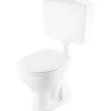 Cersanit Stand-WC Set Basic Tiefspüler mit Spülrand weiß glänzend mit WC-Sitz und Spülkasten FSS1130